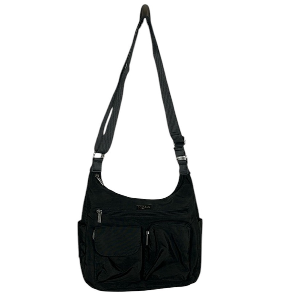 Baggallini Dark Grey Nylon Pocket Medium Travel Bag